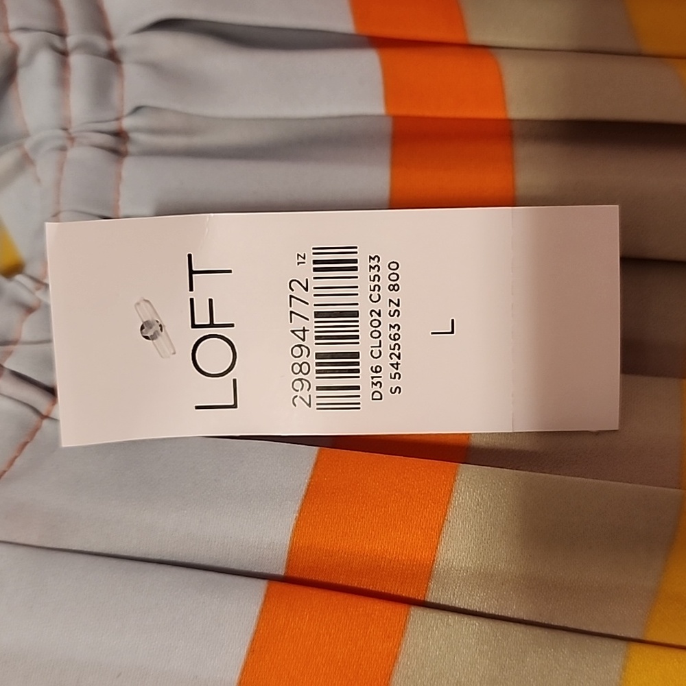 Loft striped dress, Size L - Picture 3 of 3